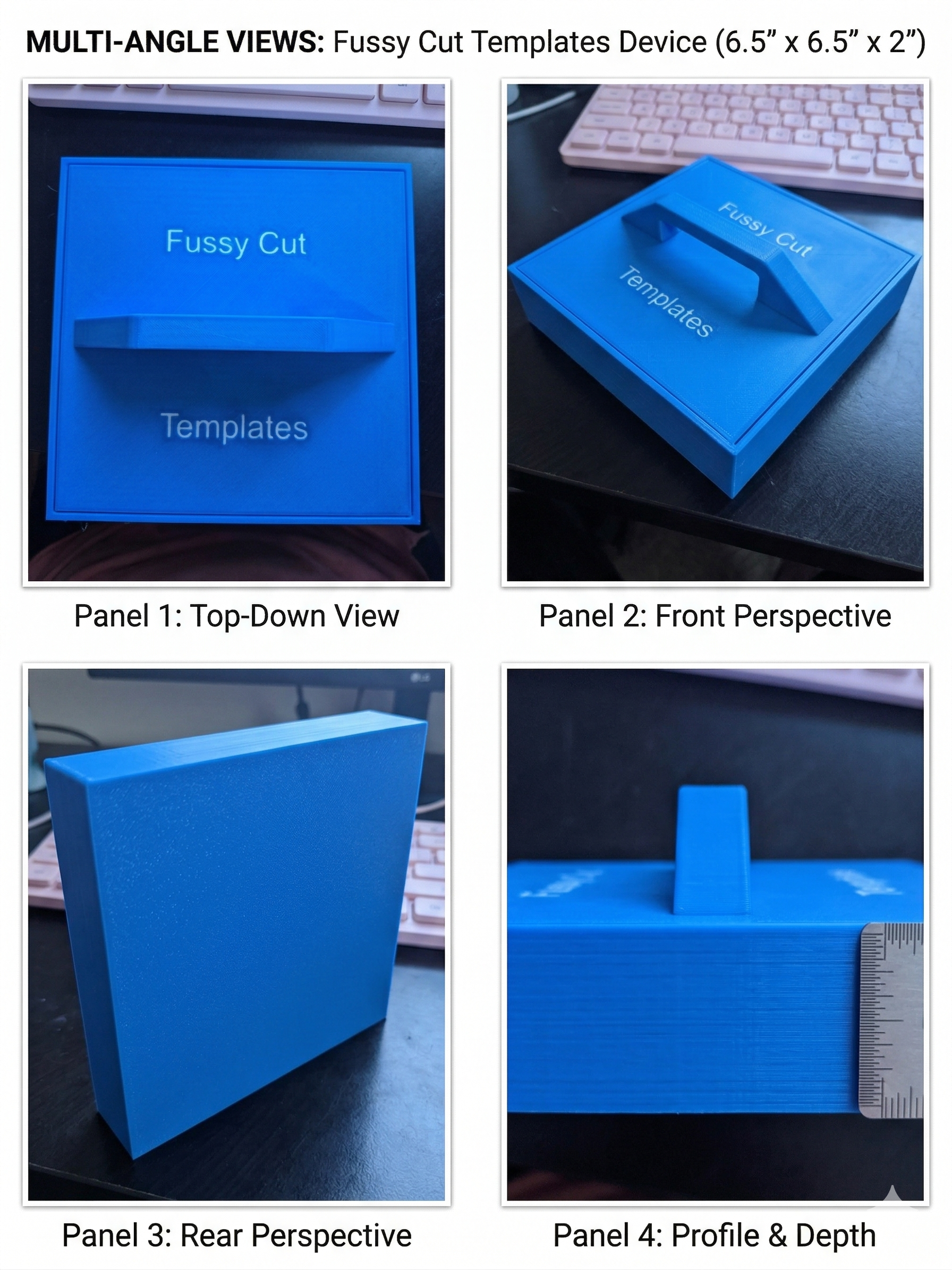Fussy Cut Templates Device - 3D printed tool for quilters